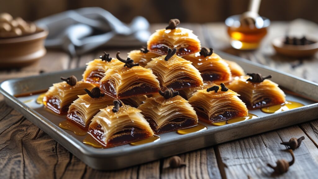 Greek Baklava with honey and cloves