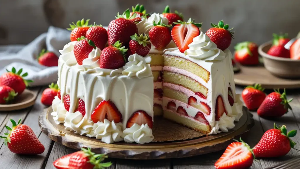 Strawberries and Cream Tres Leches Cake