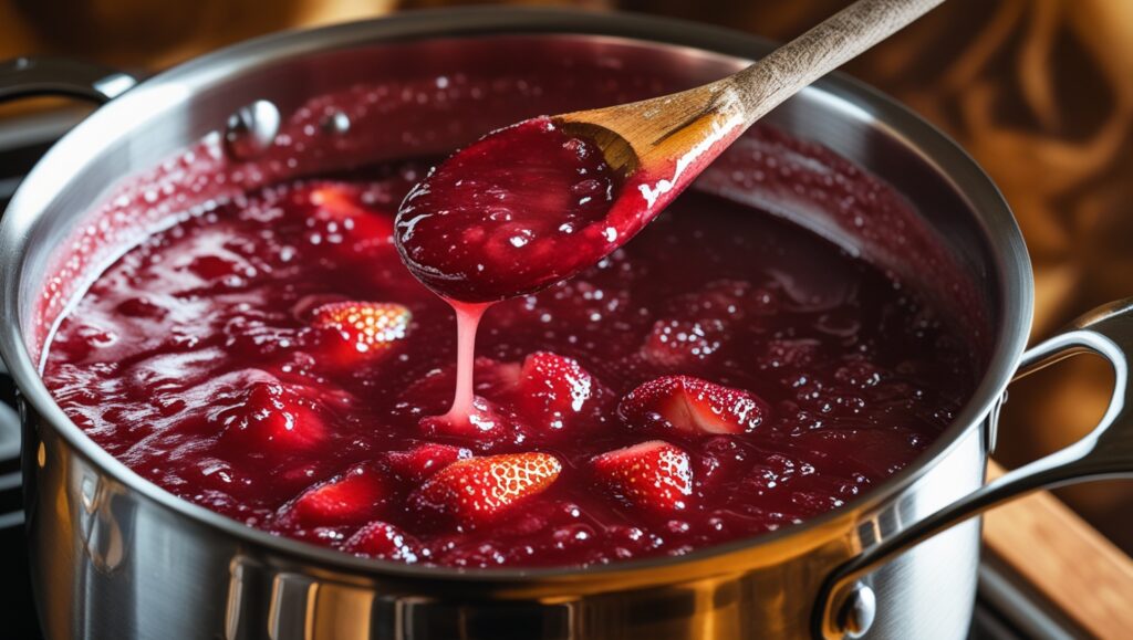 Strawberry Cream Cheese Frosting That Actually Holds Its Shape 8 Cooking strawberry reduction for frosting