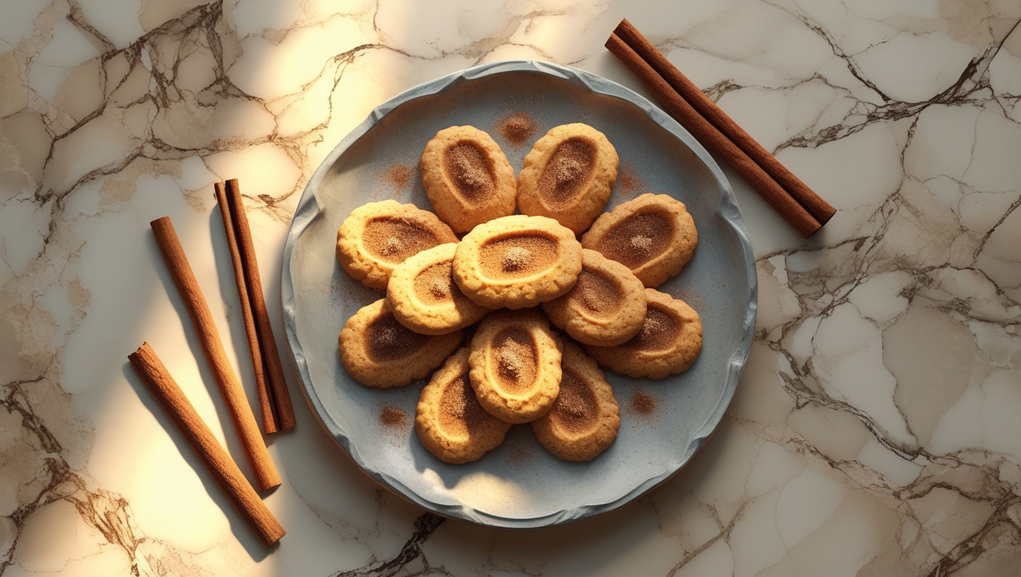 Mexican Cinnamon Cookies – 5-Step Amazing Recipe Guide 5 Mexican cinnamon cookies Canelitas on a marble table