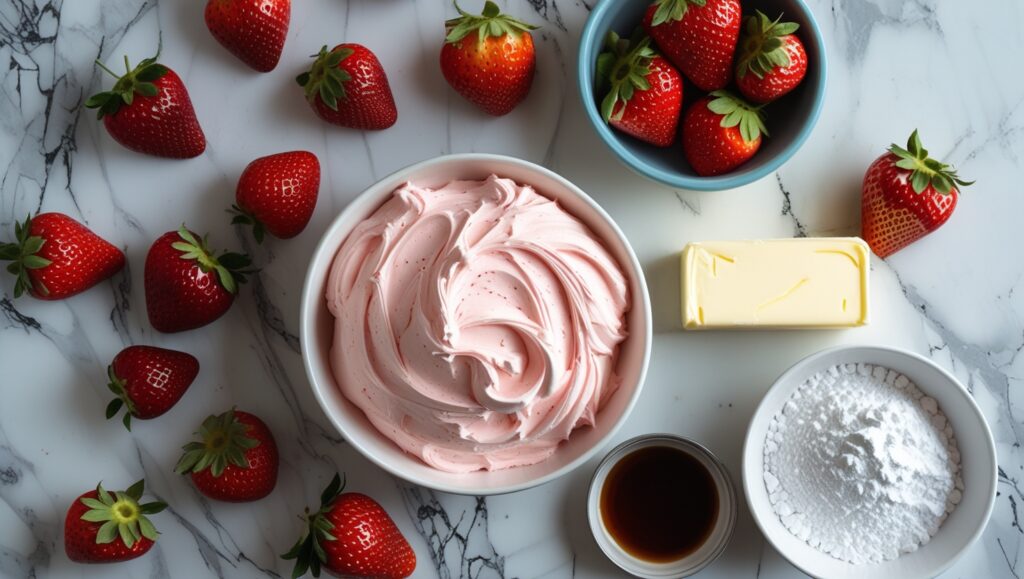 Strawberry Cream Cheese Frosting That Actually Holds Its Shape 7 Ingredients for homemade strawberry cream cheese frosting
