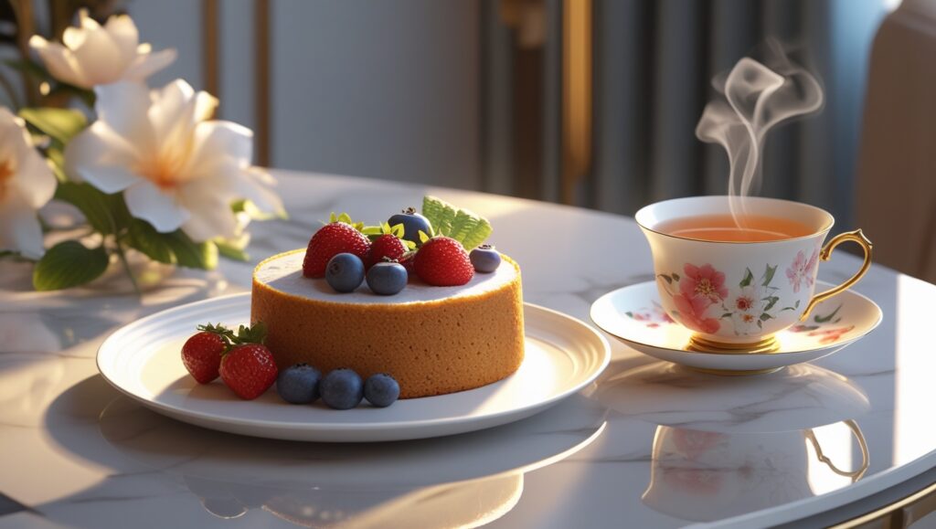 Bento Cake Recipe – How to Make Adorable Mini Cakes 9 bento cake with berries and tea on marble table no steam
