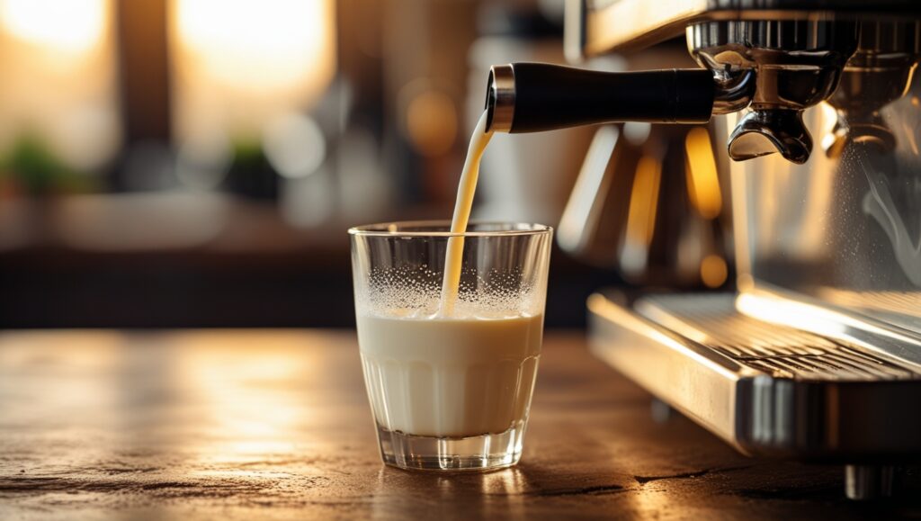 How to Make Cold Foam at Home for Perfect Iced Coffee 7 pouring milk and syrup for cold foam