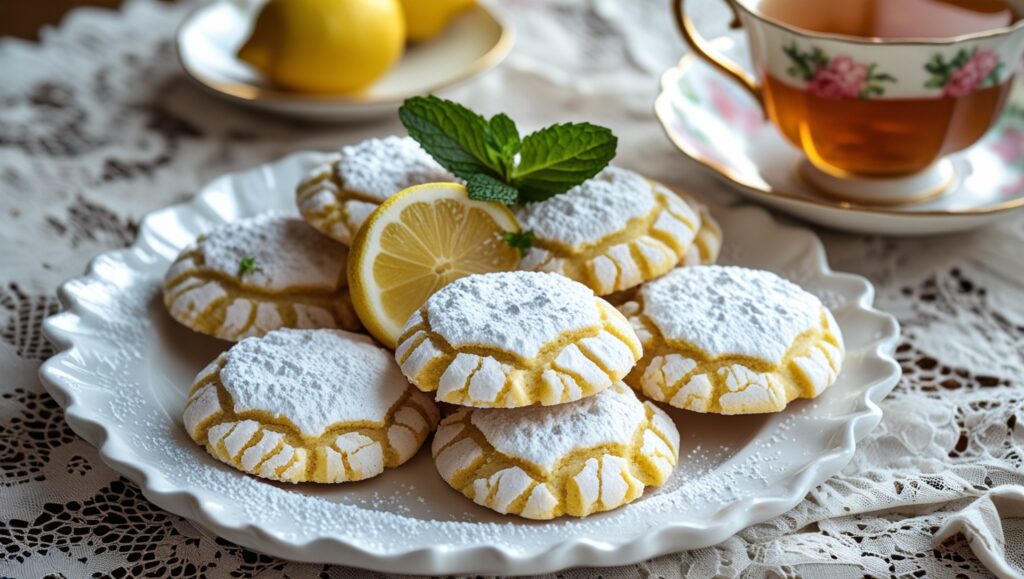 Lemon Cake Mix Cookies – Quick & Easy Citrus Dessert 9 Lemon cake mix cookies served with tea
